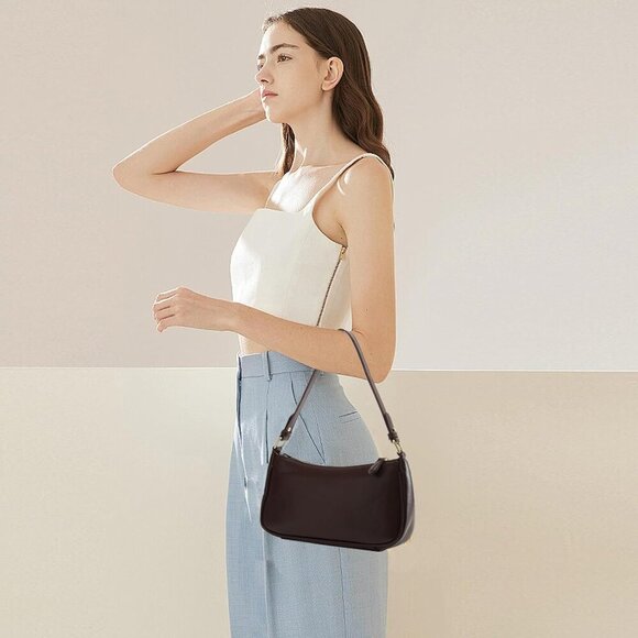 Vegan Leather Shoulder Bag with Removable Straps Women's Tote Purse - Picture 7 of 7